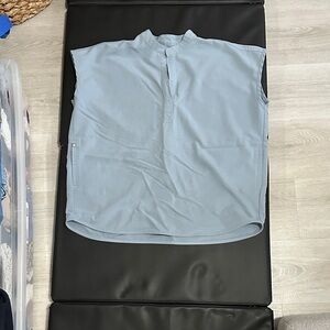 Figs Light Blue Sleeveless Scrub Top